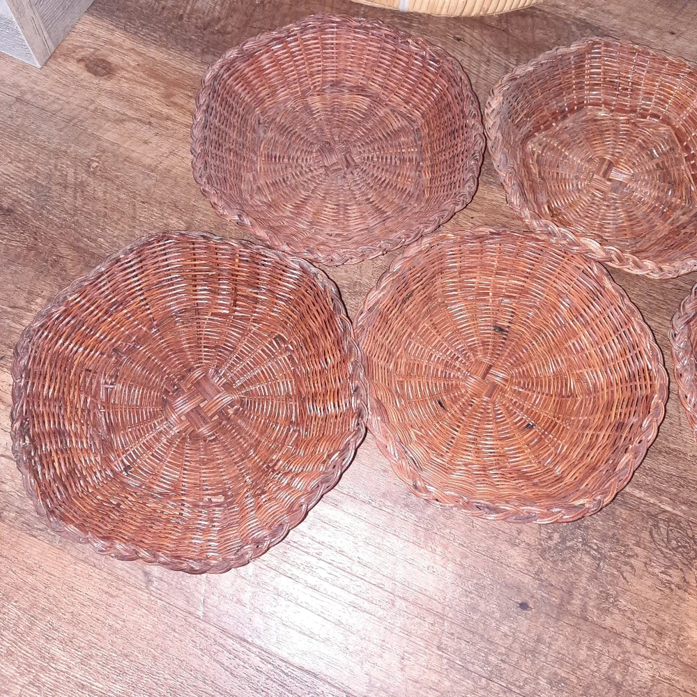 Woven Rattan Wall Basket Set - Brown